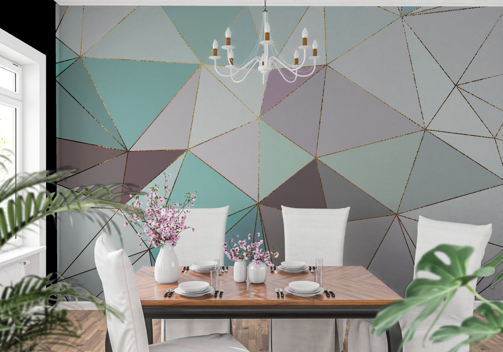 Fototapeta geometrické obrazce na mramorovom povrchu