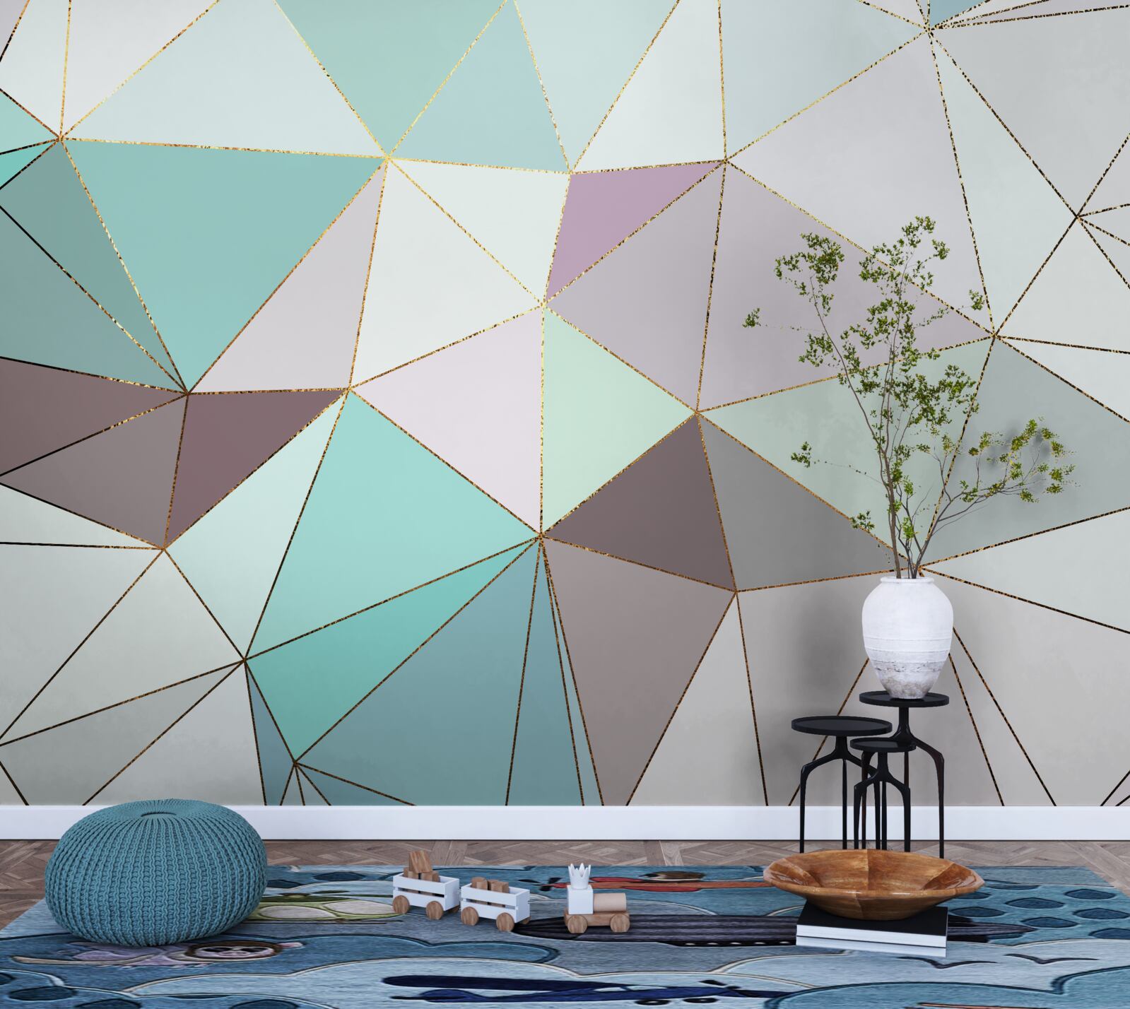 Fototapeta geometrické obrazce na mramorovom povrchu