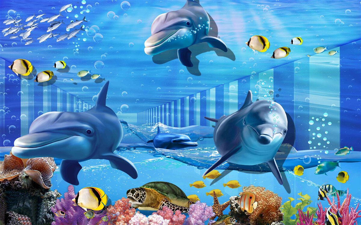 Fototapeta obyvatelia hlbokého mora v tuneli