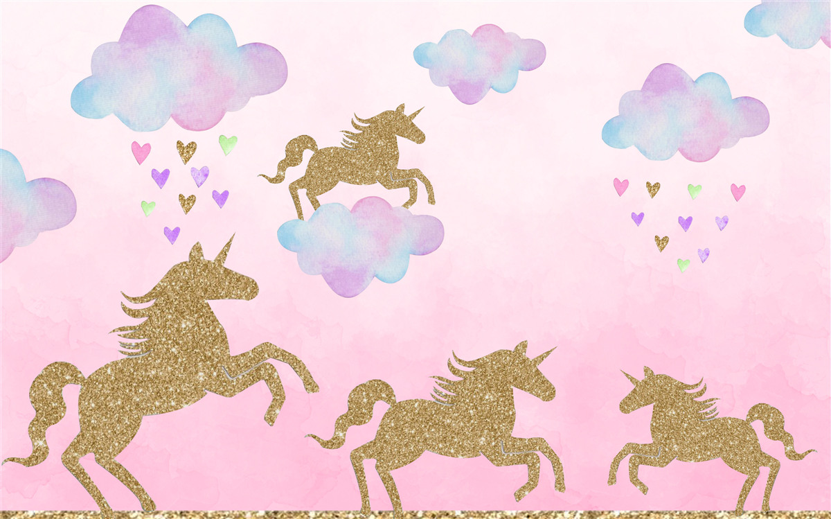 Fototapeta jednorožce hrajú v oblakoch