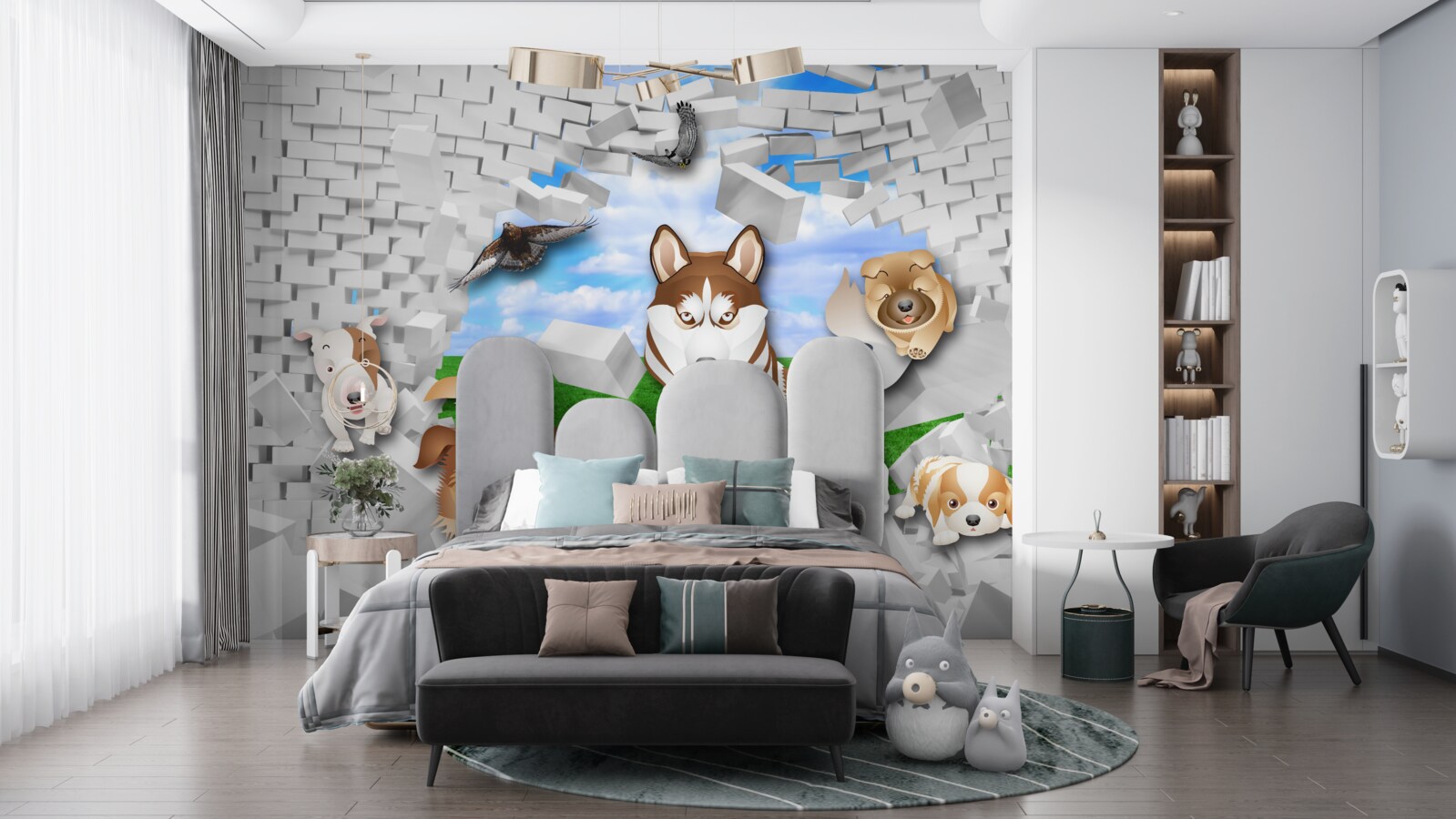 Fototapeta animovaní psi prerazili bariéru