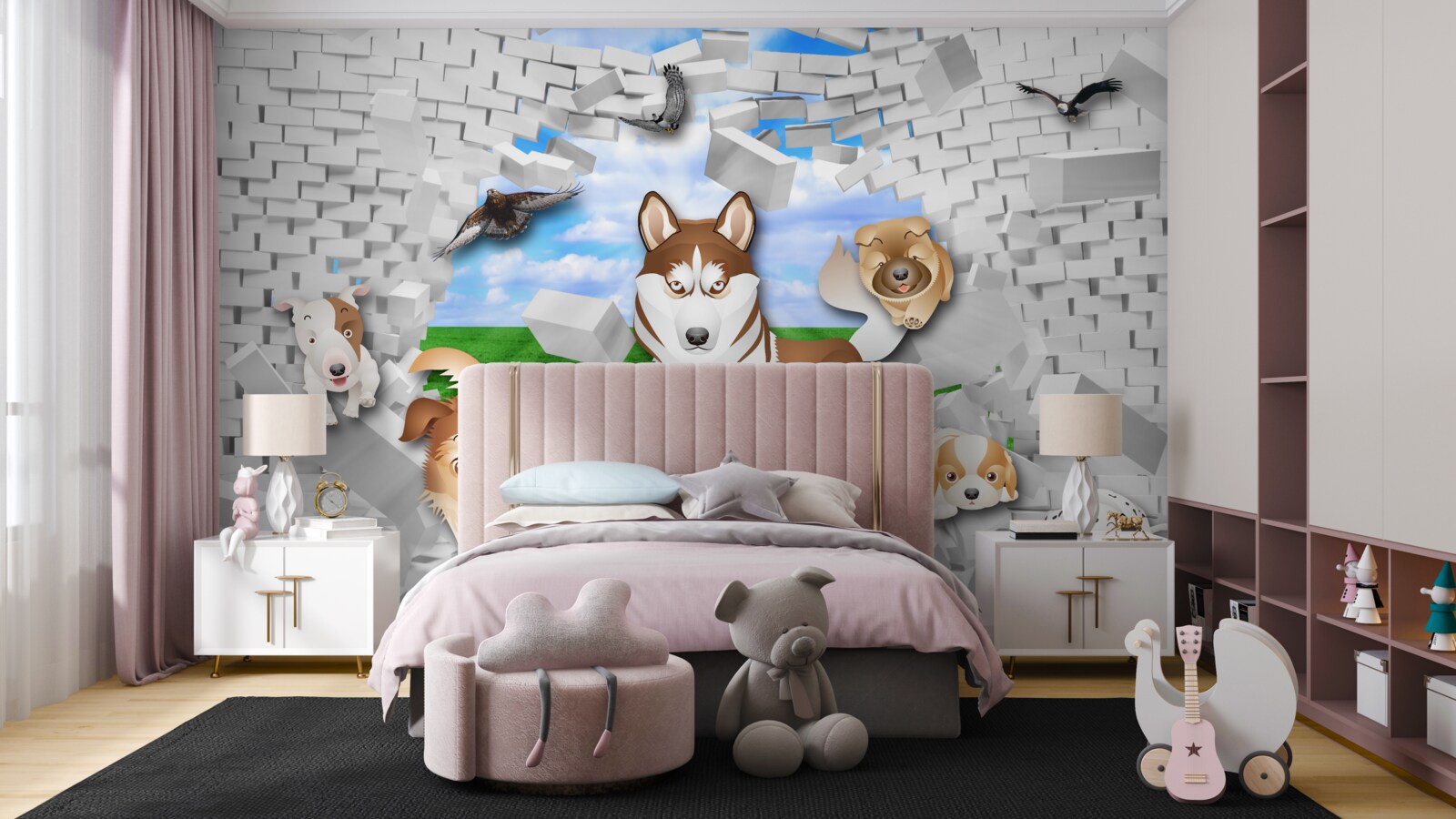 Fototapeta animovaní psi prerazili bariéru