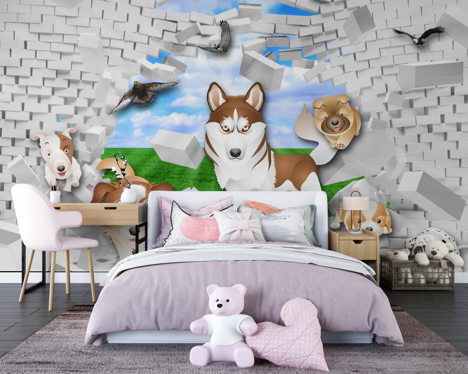 Fototapeta animovaní psi prerazili bariéru