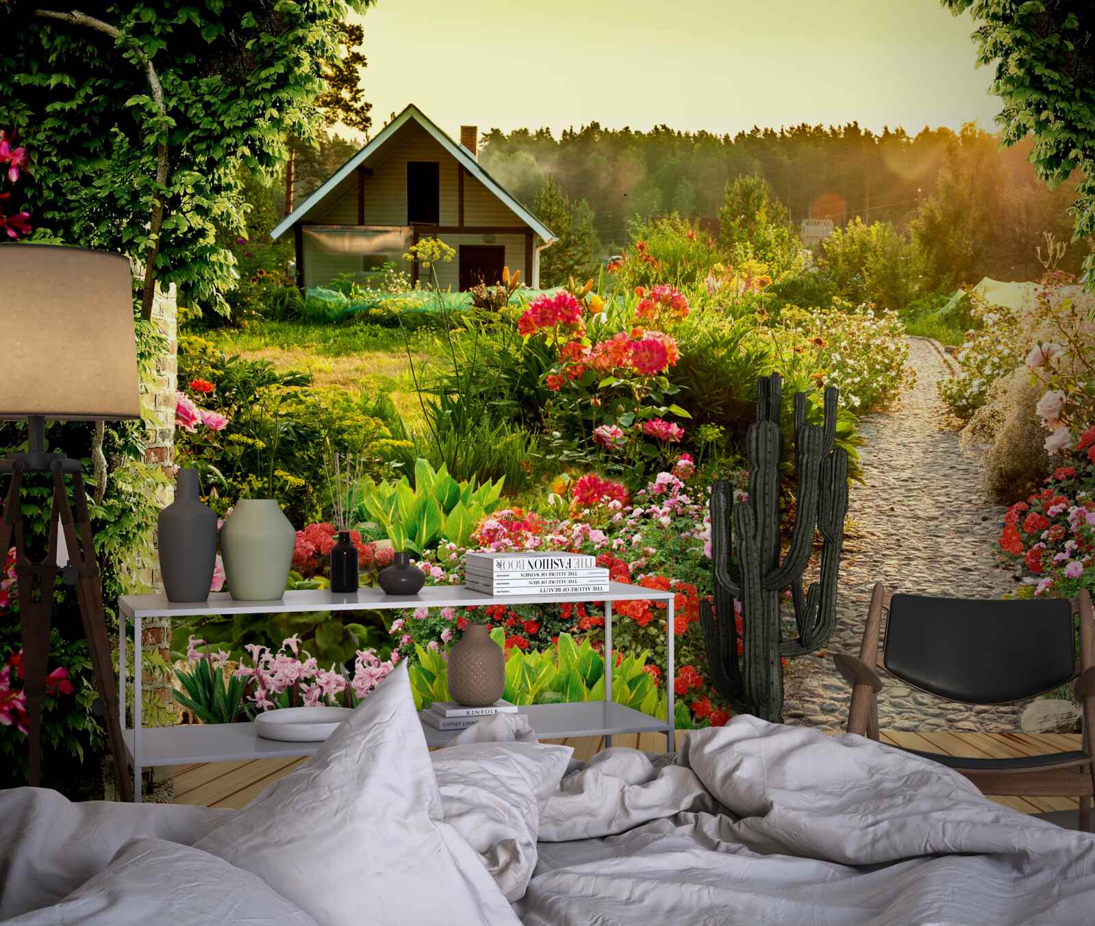 Fototapeta prírodná krajina s domom