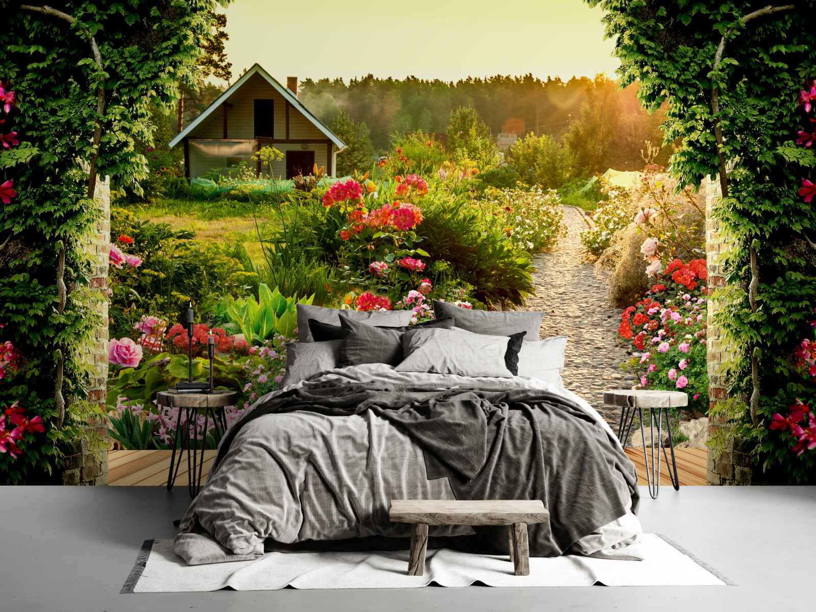 Fototapeta prírodná krajina s domom