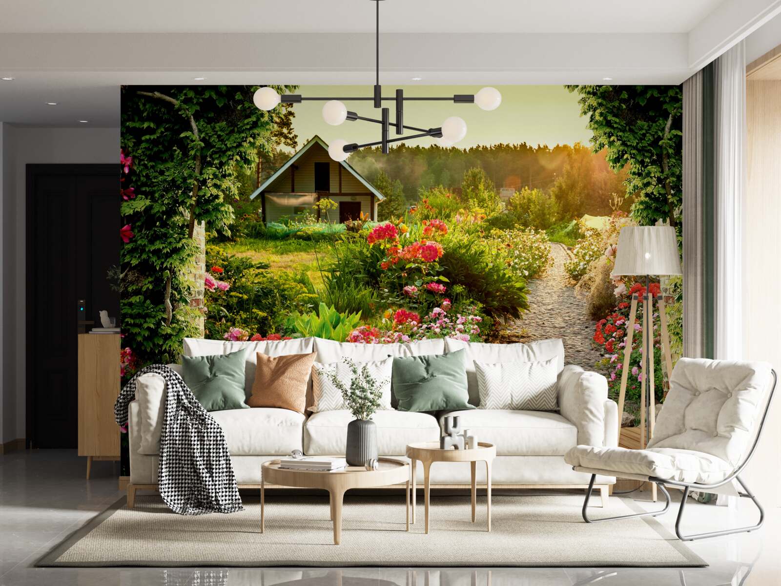 Fototapeta prírodná krajina s domom