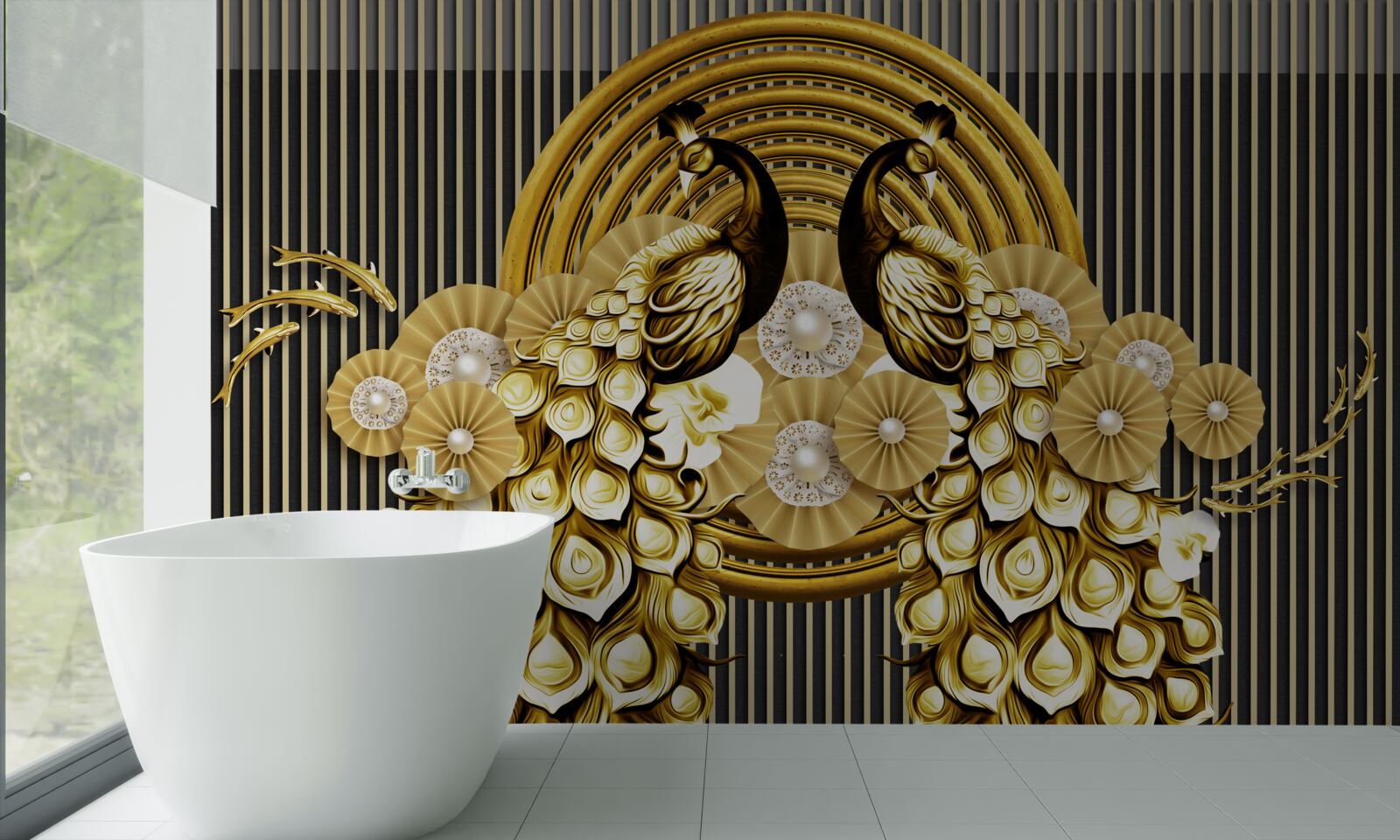 Fototapeta výrobky s obrázkami pávov