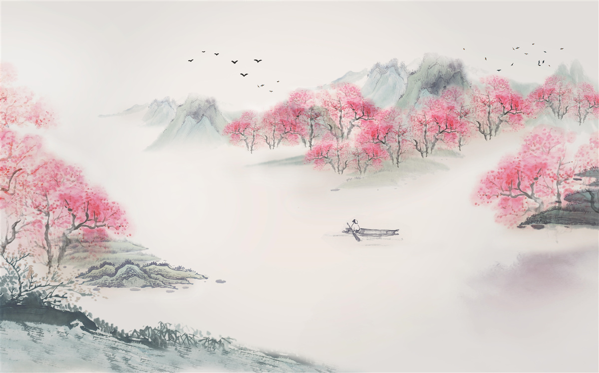 Fototapeta Loď v lese zahalená rannou hmlou