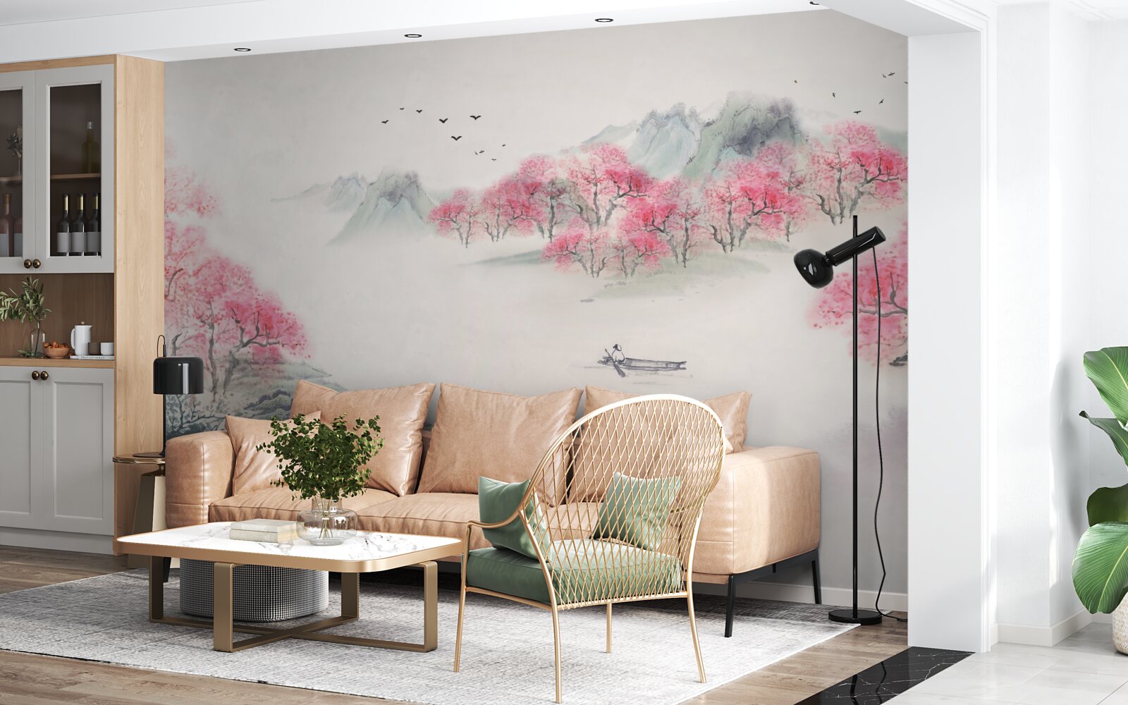 Fototapeta Loď v lese zahalená rannou hmlou