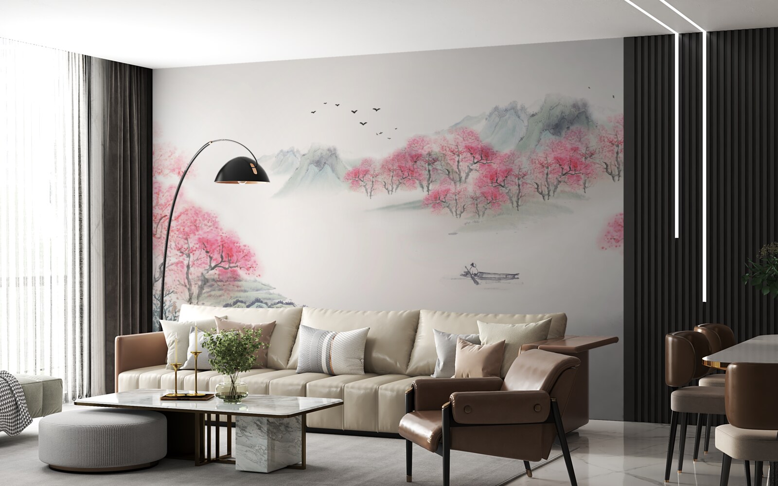 Fototapeta Loď v lese zahalená rannou hmlou