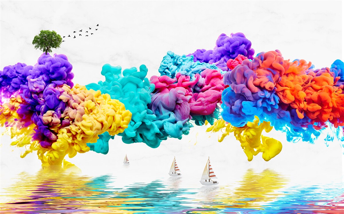 Fototapeta oslnivé farby nad vodnou hladinou