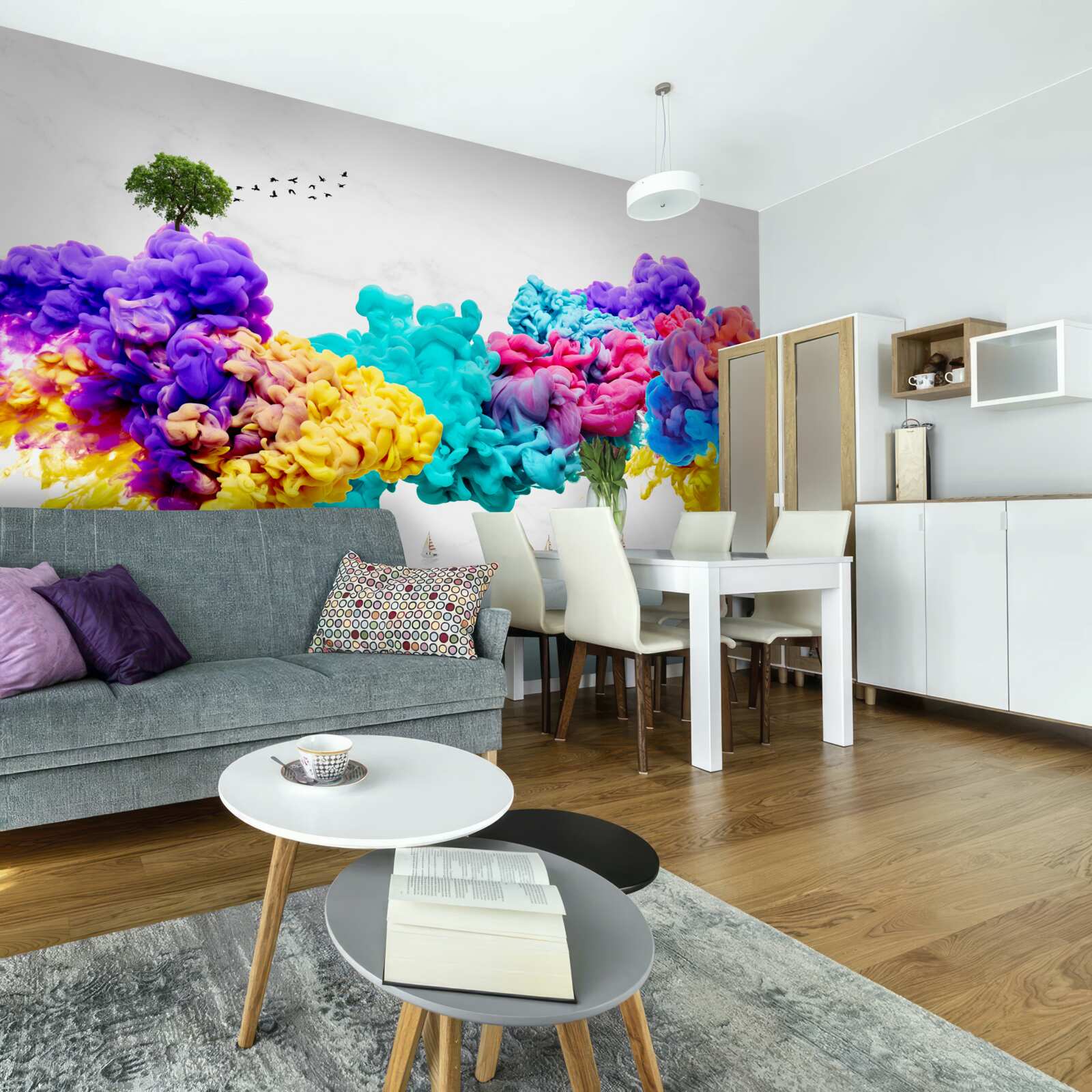 Fototapeta oslnivé farby nad vodnou hladinou