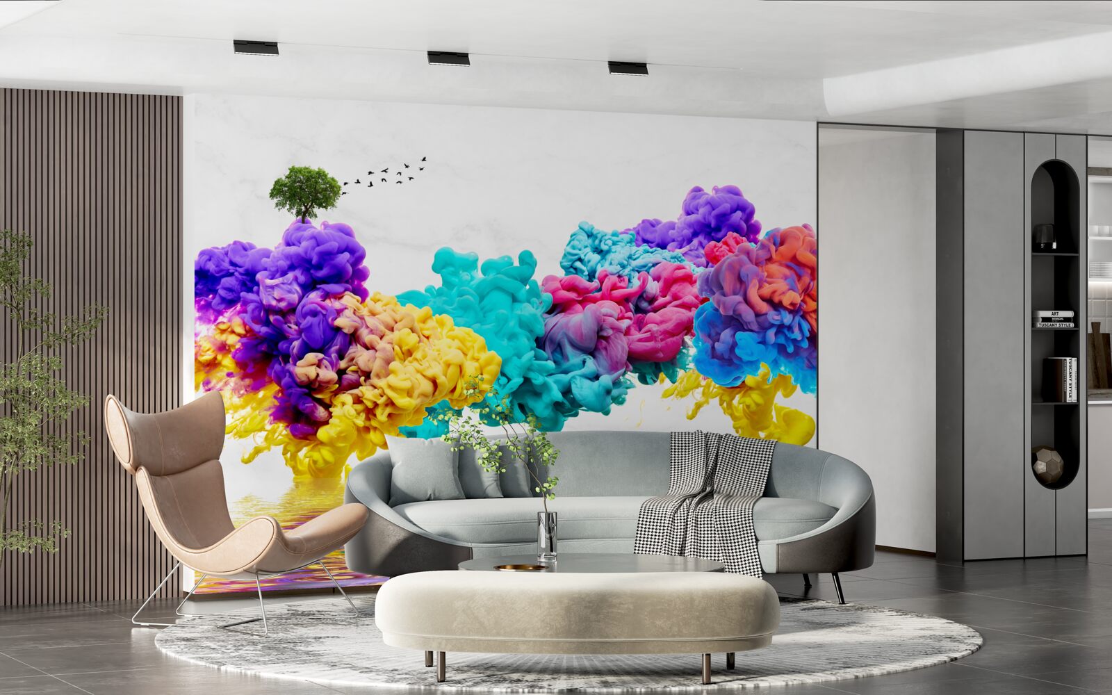 Fototapeta oslnivé farby nad vodnou hladinou