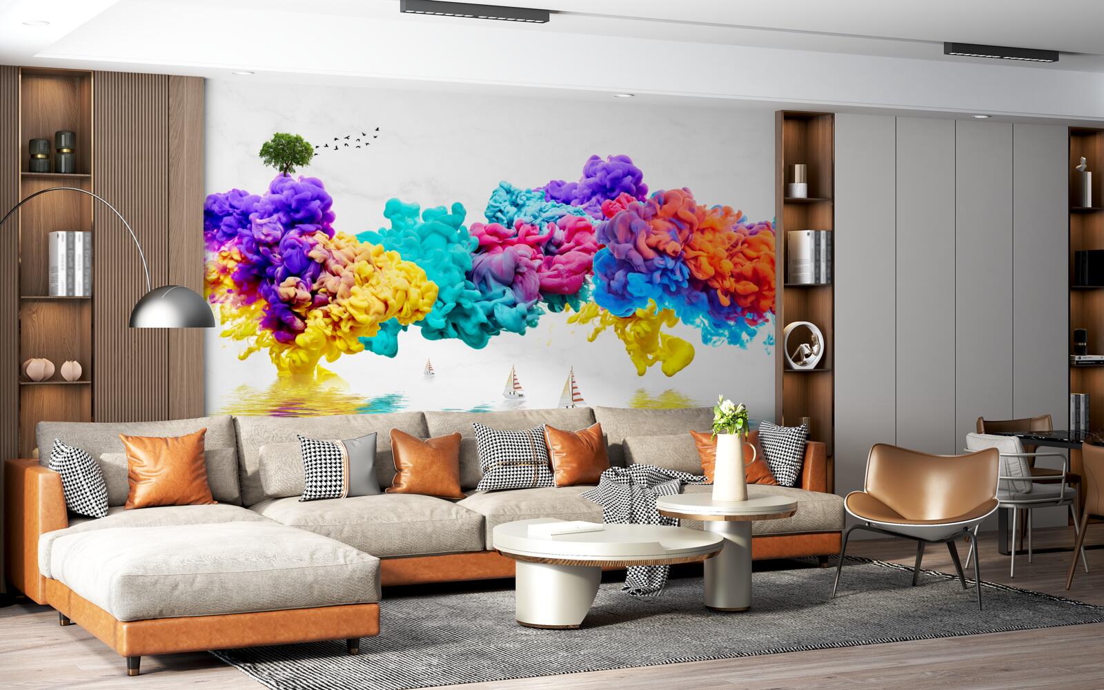 Fototapeta oslnivé farby nad vodnou hladinou