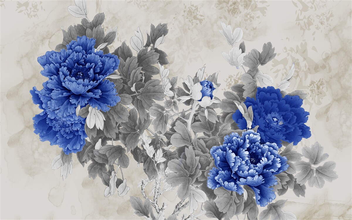 Fototapeta kvetinová ikebana na sivom podklade