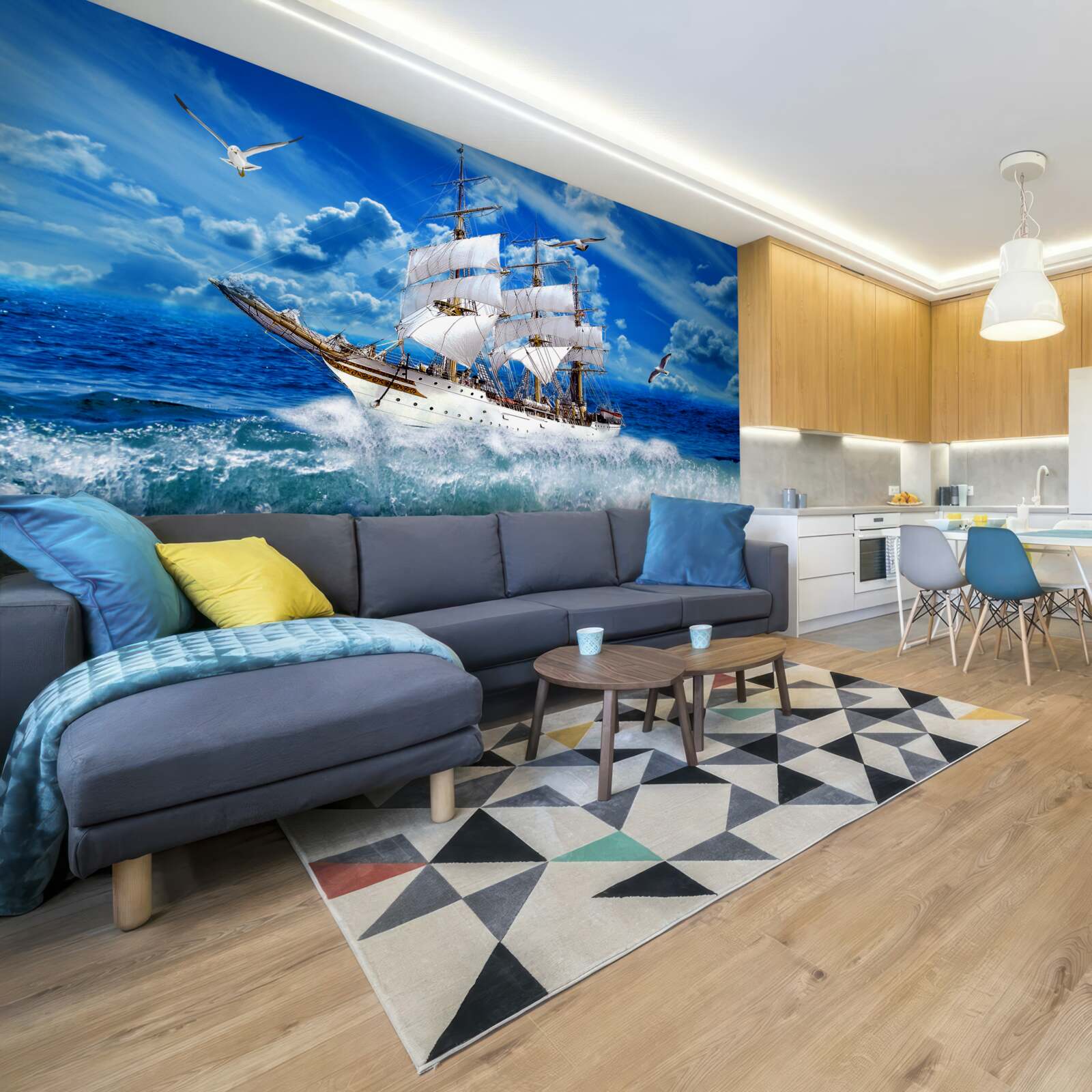 Fototapeta loď prekoná búrku