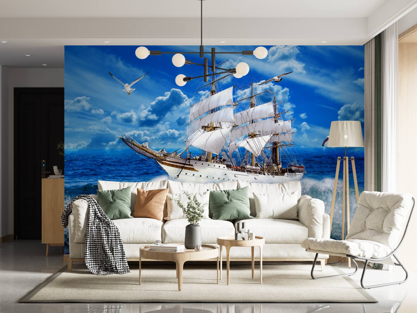 Fototapeta loď prekoná búrku