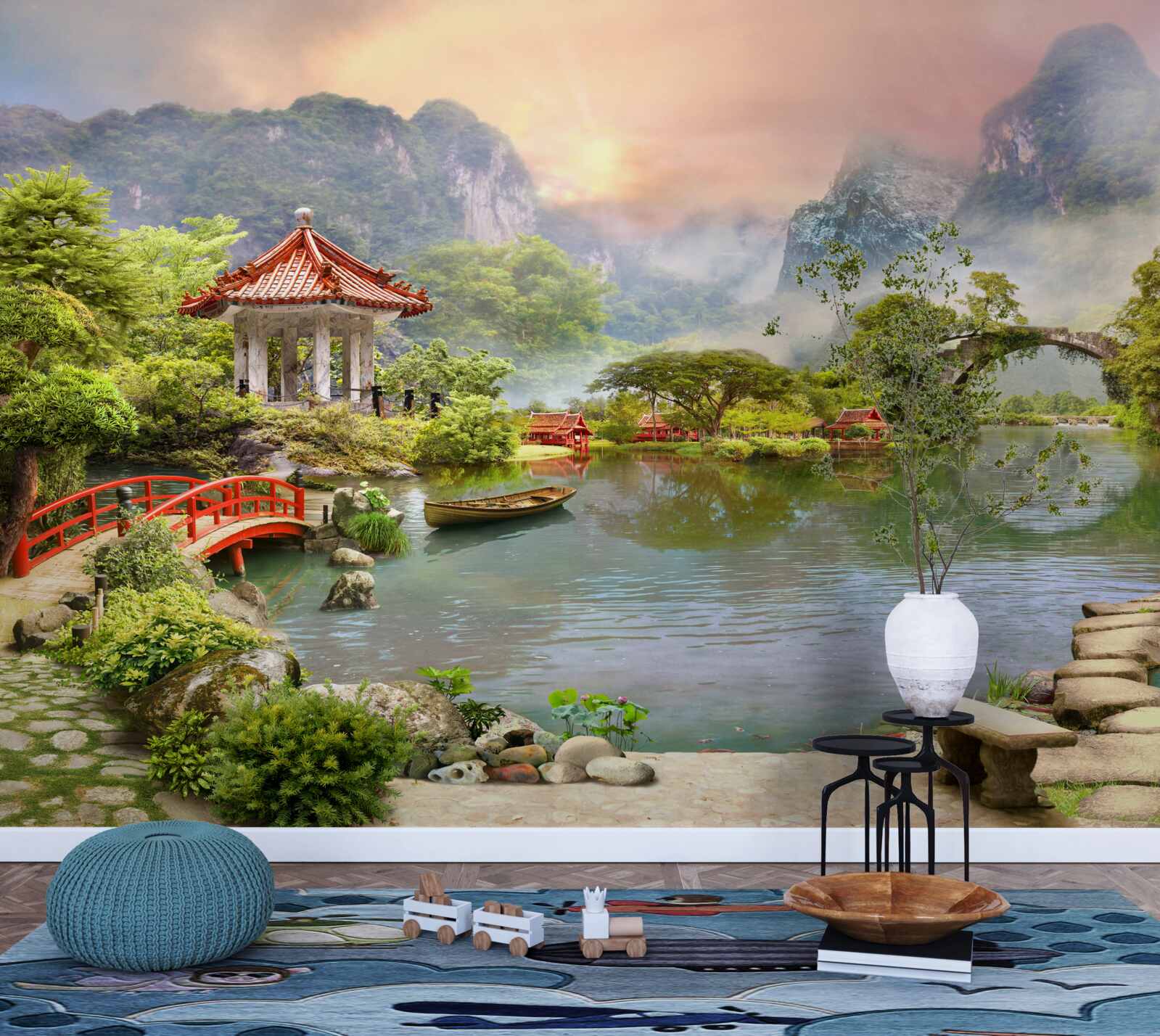 Fototapeta hmlistá japonská záhradná krajina