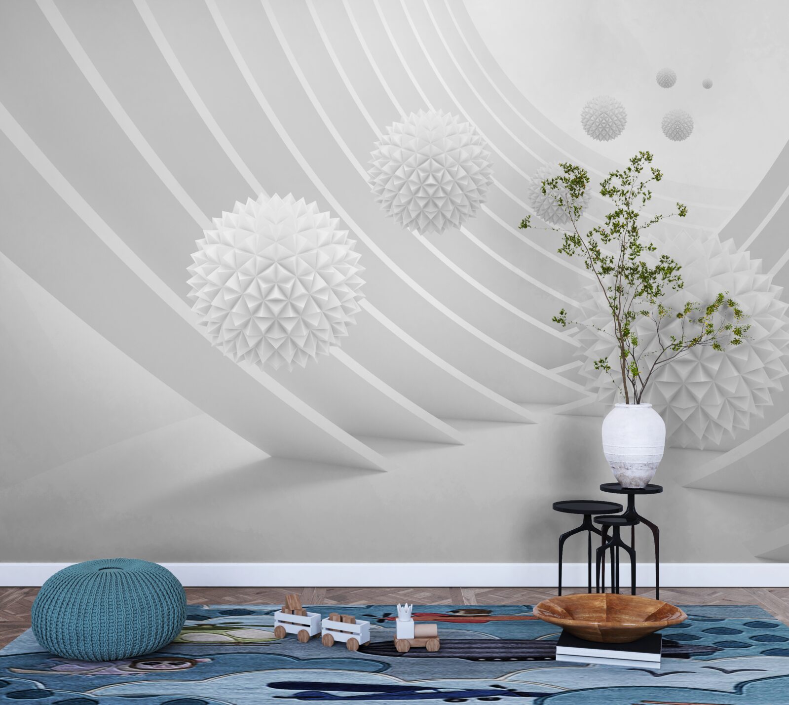 Fototapeta ostré biele guľky v ústupovom tuneli