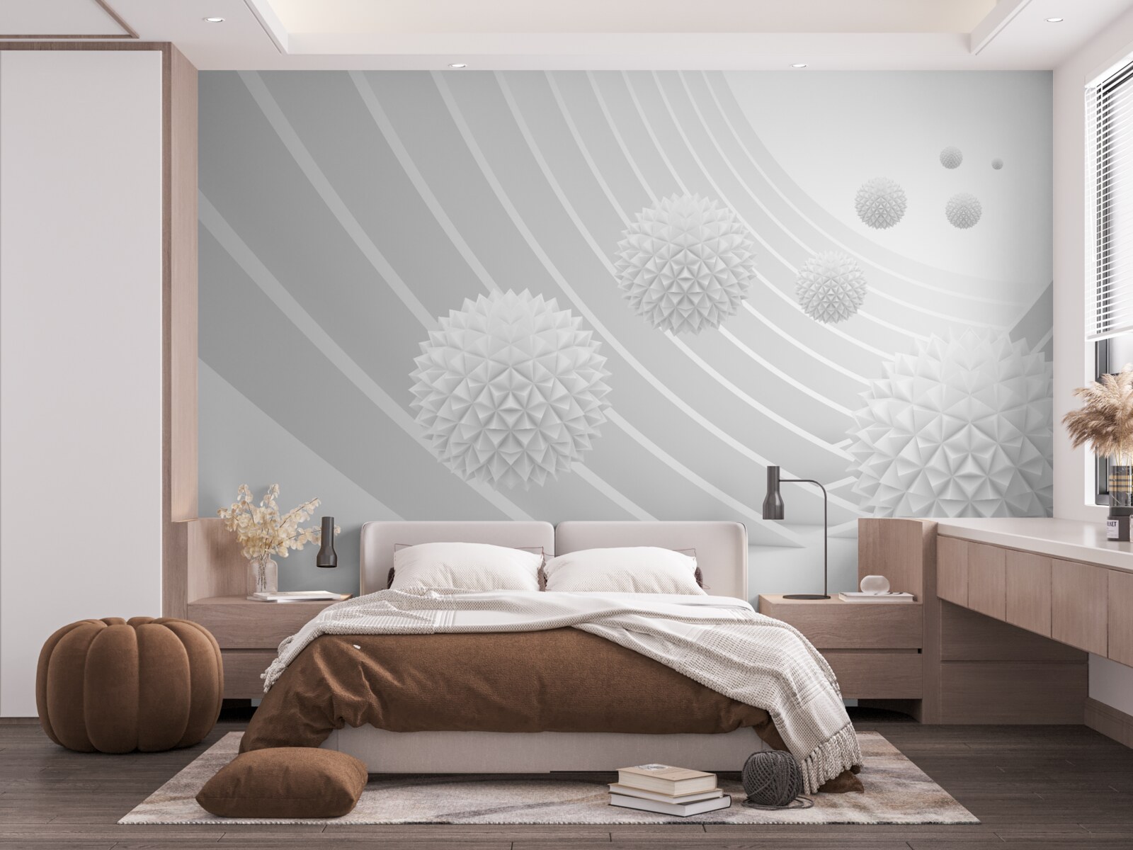 Fototapeta ostré biele guľky v ústupovom tuneli