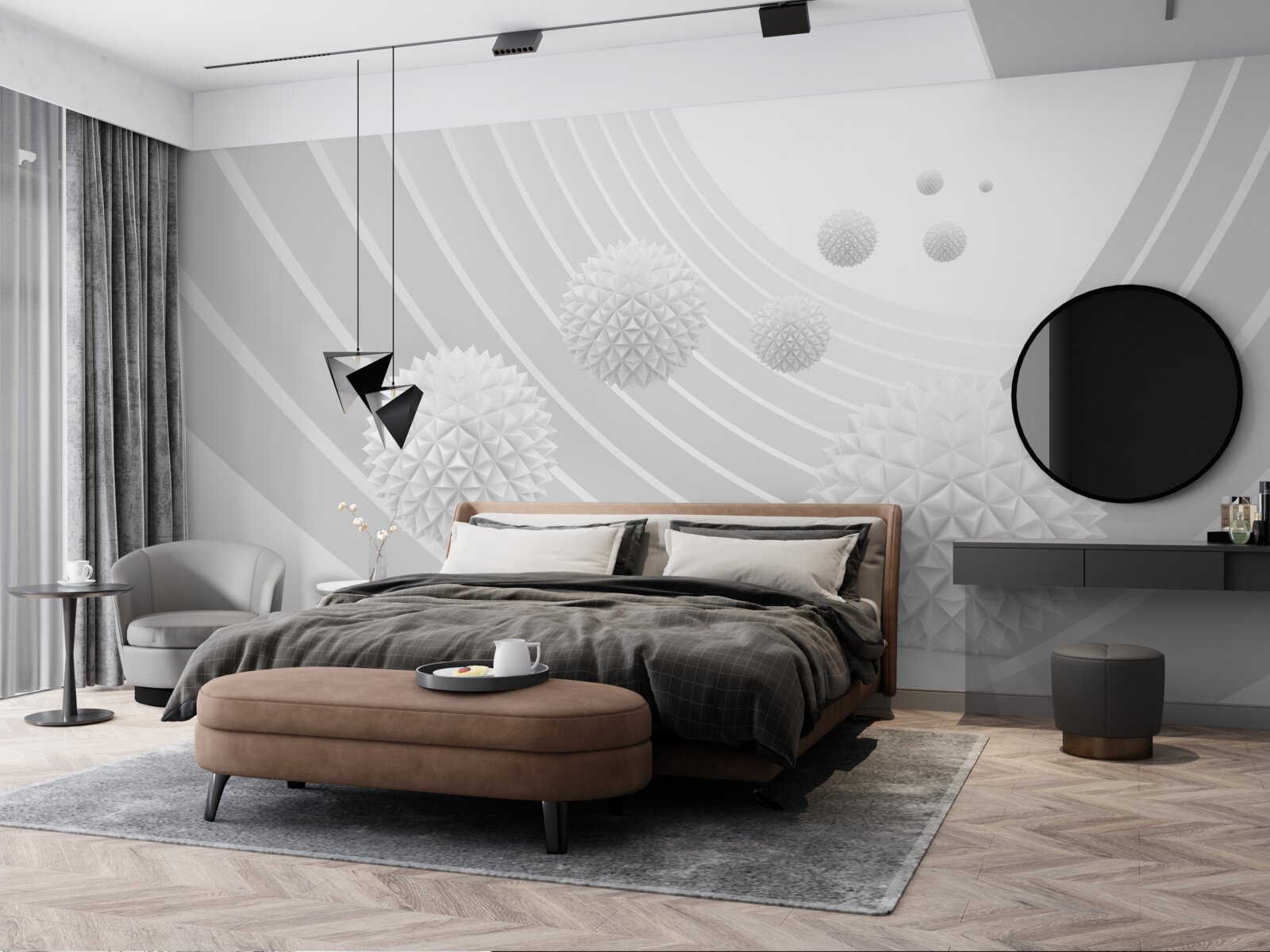 Fototapeta ostré biele guľky v ústupovom tuneli