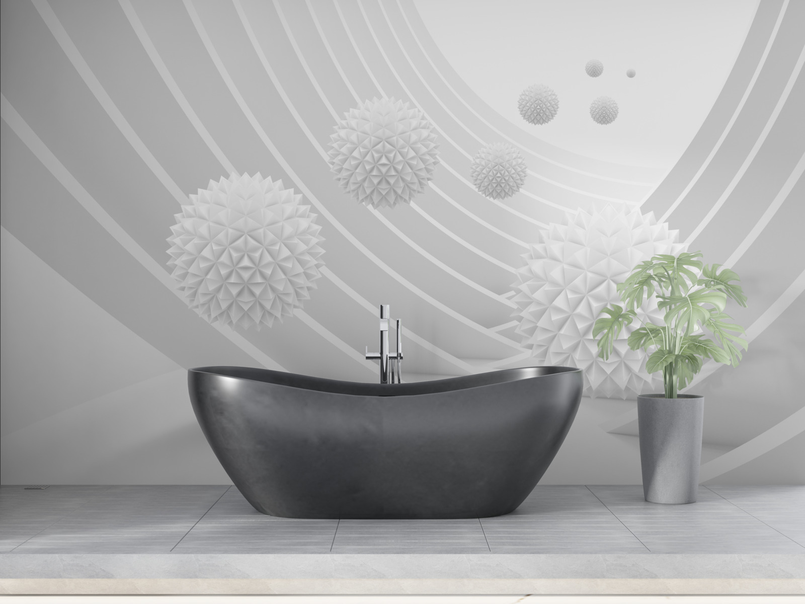 Fototapeta ostré biele guľky v ústupovom tuneli