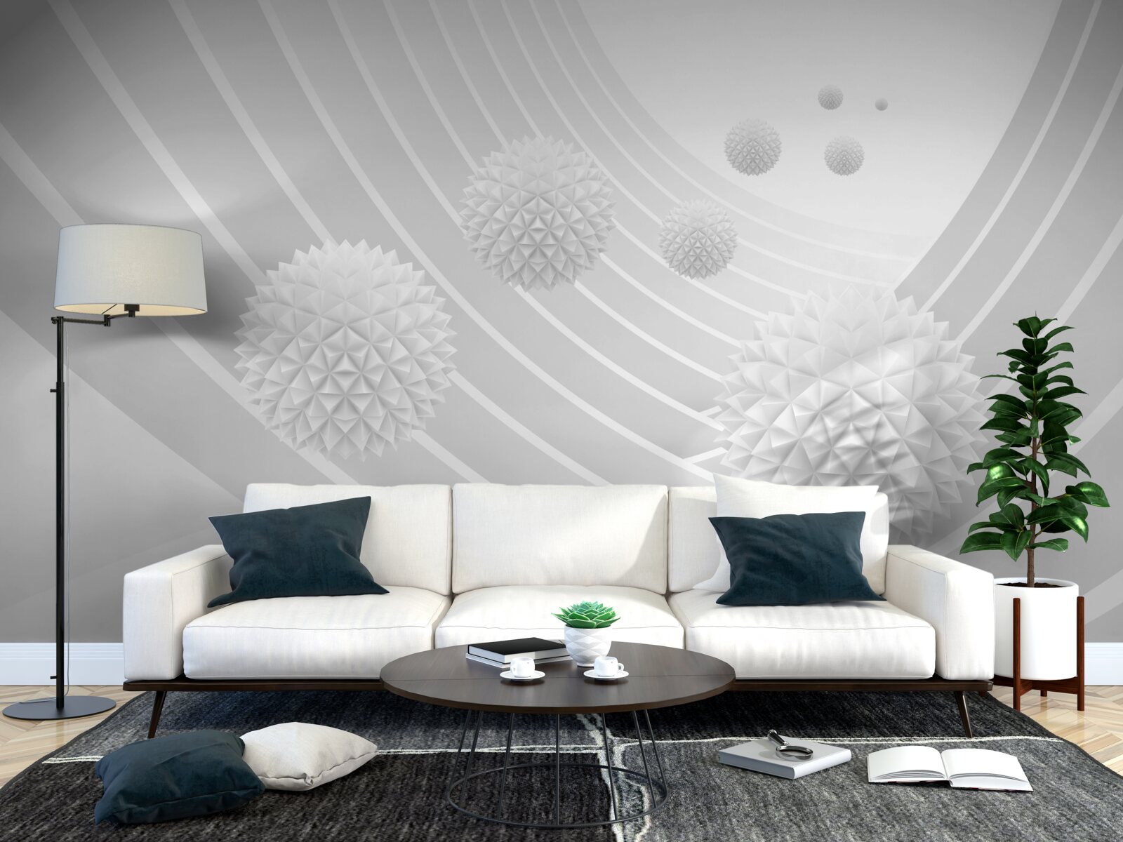 Fototapeta ostré biele guľky v ústupovom tuneli