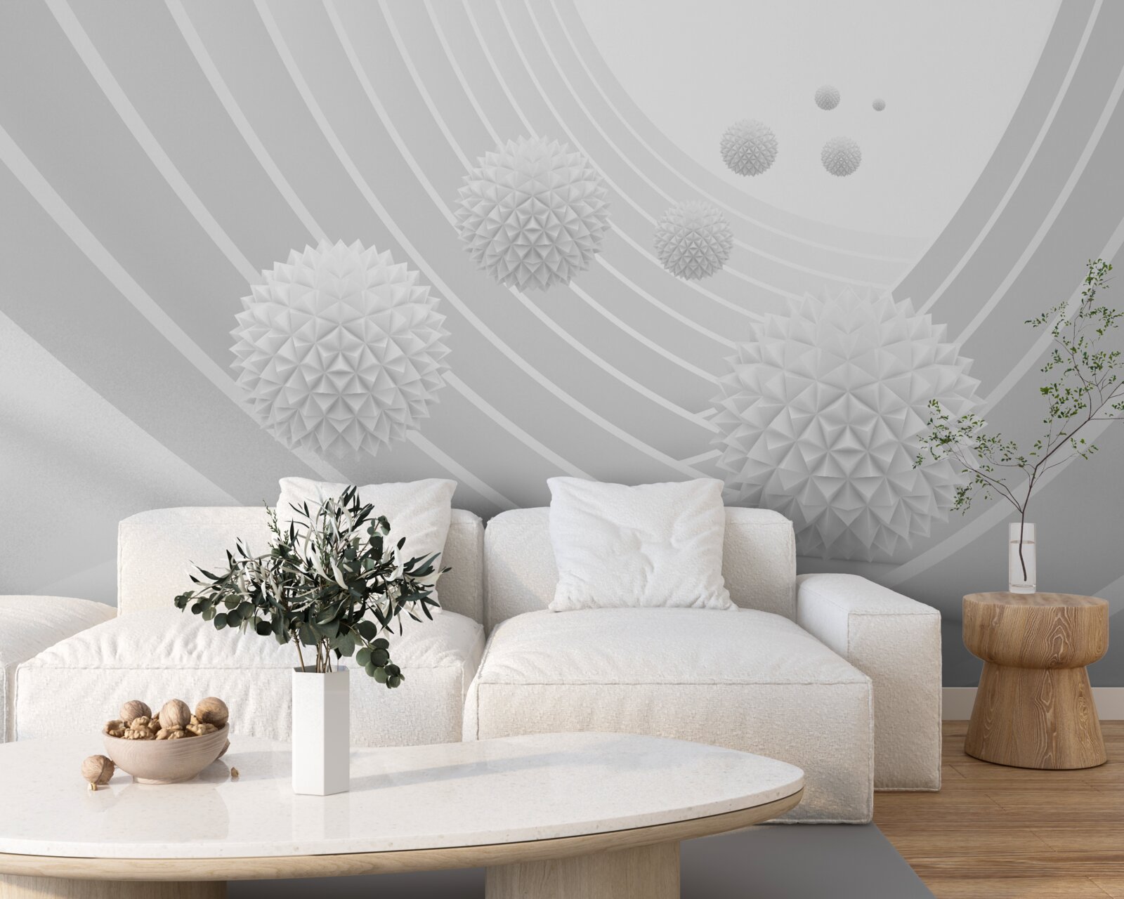 Fototapeta ostré biele guľky v ústupovom tuneli