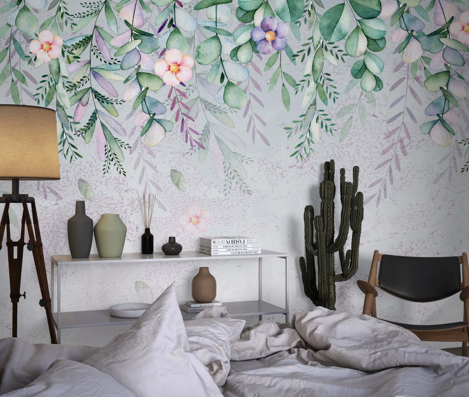 Fototapeta akvarelová maľba kvetov hore nohami