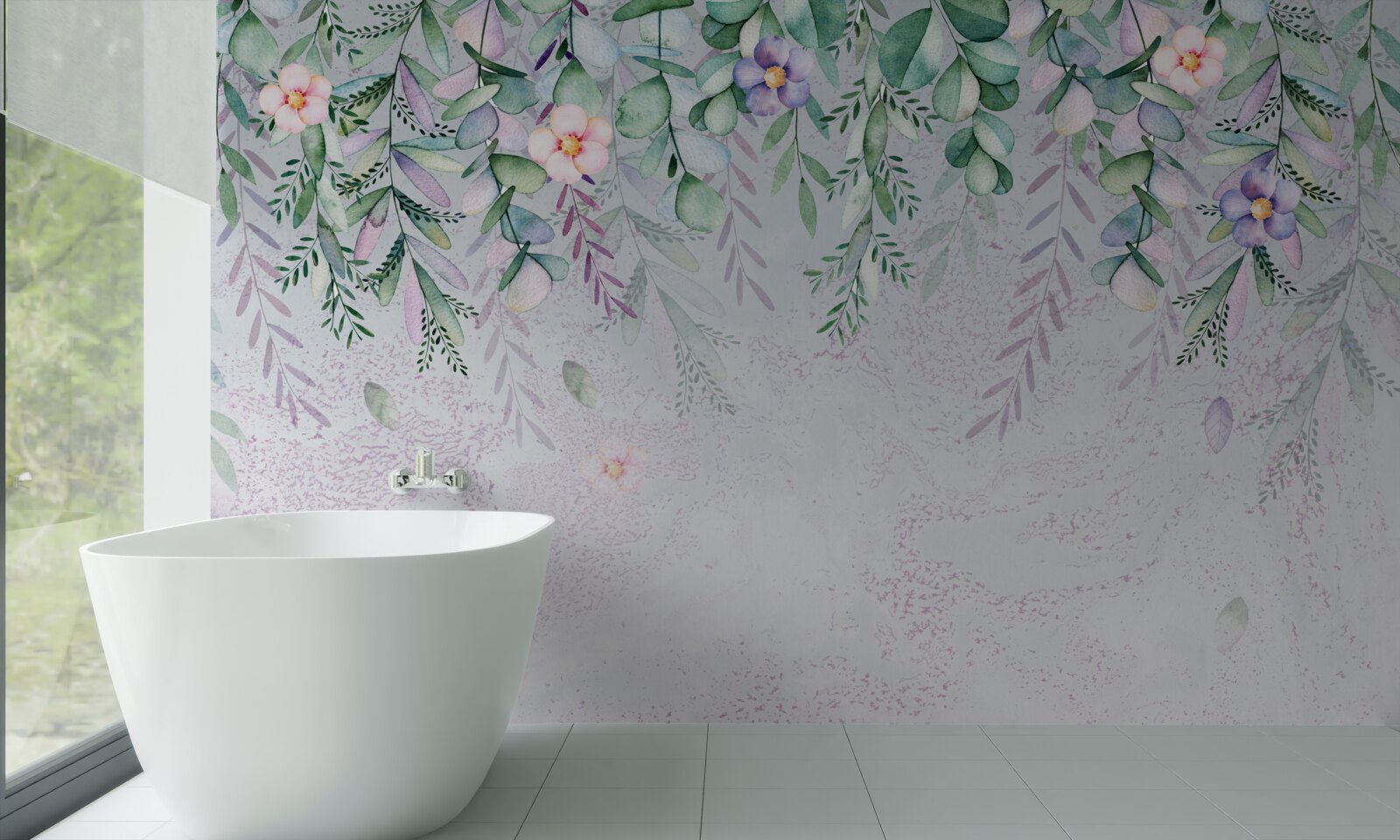 Fototapeta akvarelová maľba kvetov hore nohami