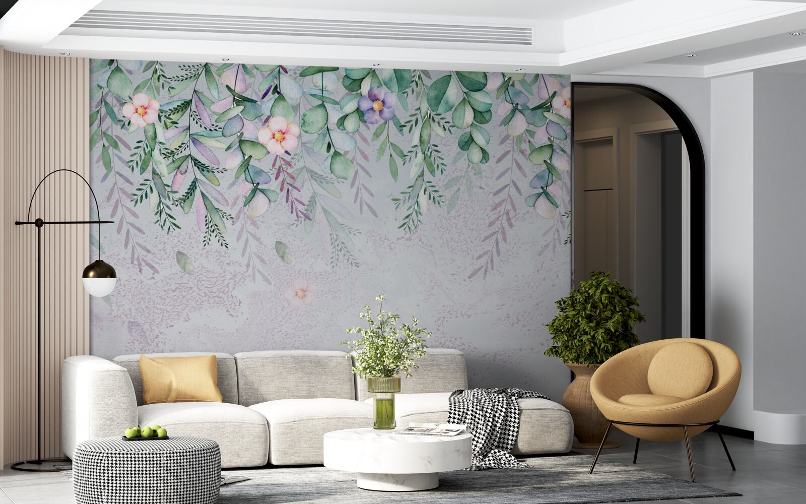 Fototapeta akvarelová maľba kvetov hore nohami