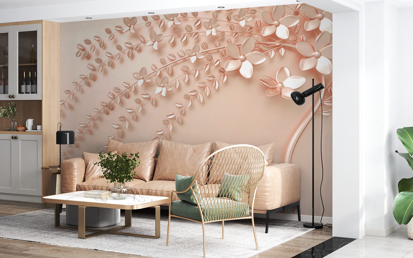 Fototapeta strom s jemným drevom a bohatým kvitnutím