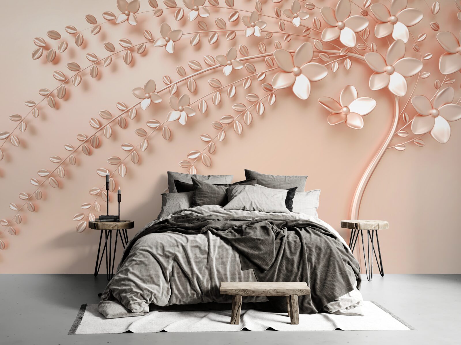 Fototapeta strom s jemným drevom a bohatým kvitnutím