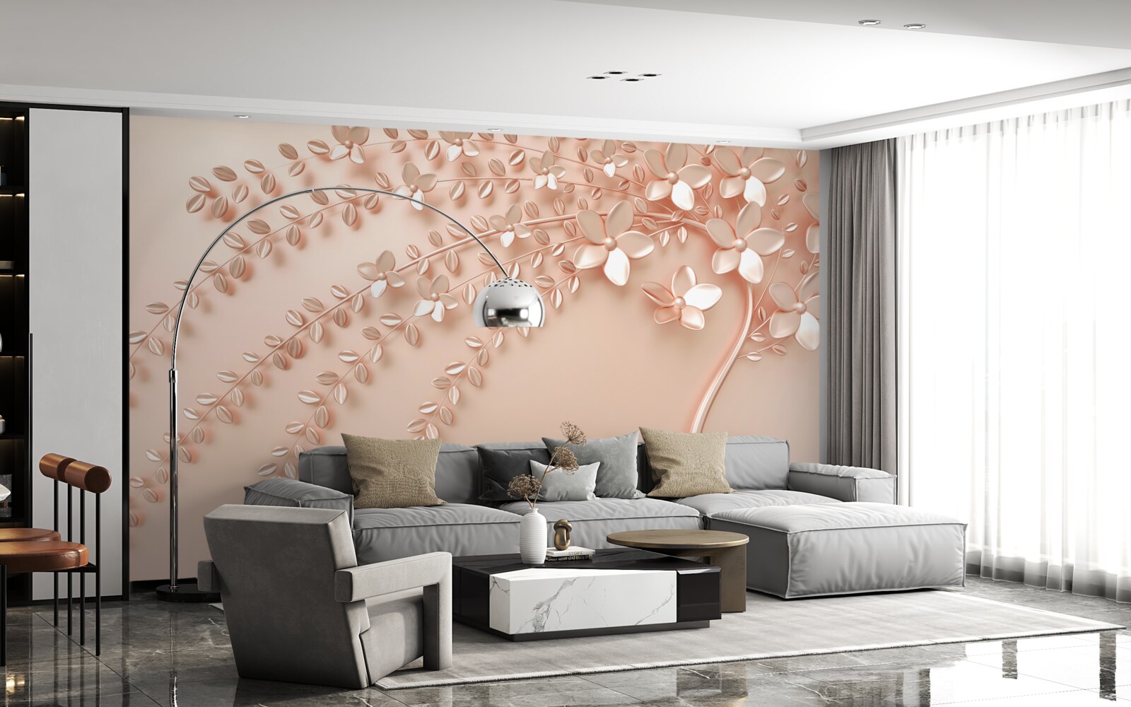 Fototapeta strom s jemným drevom a bohatým kvitnutím