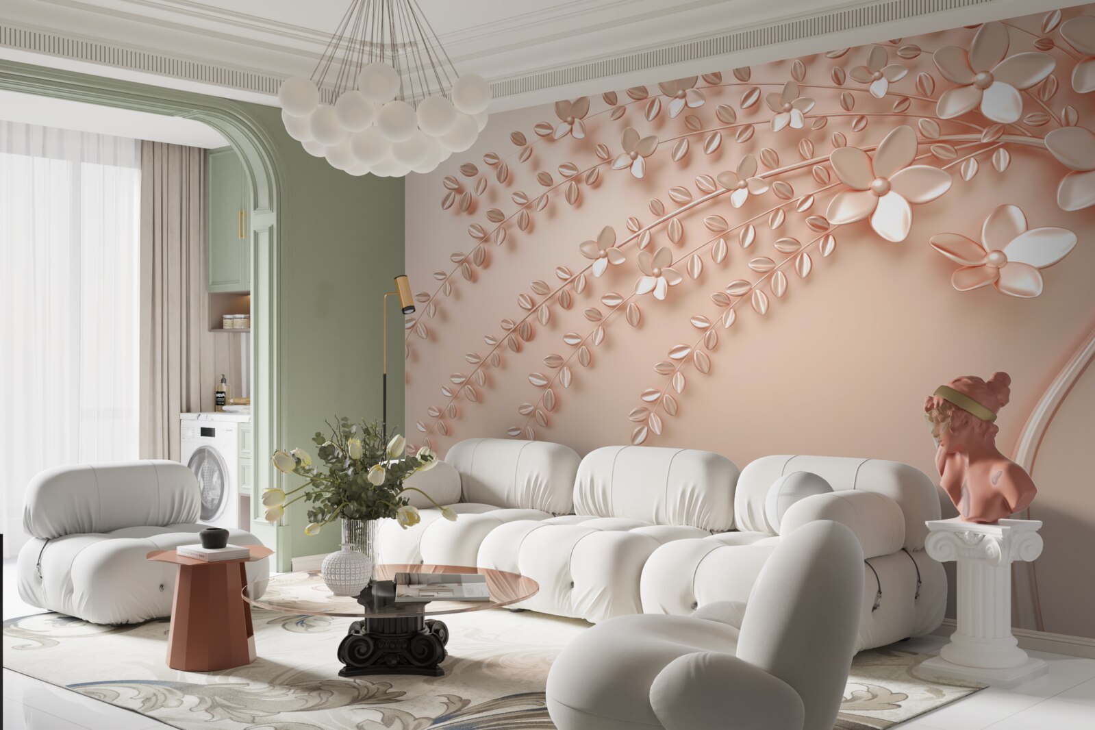 Fototapeta strom s jemným drevom a bohatým kvitnutím