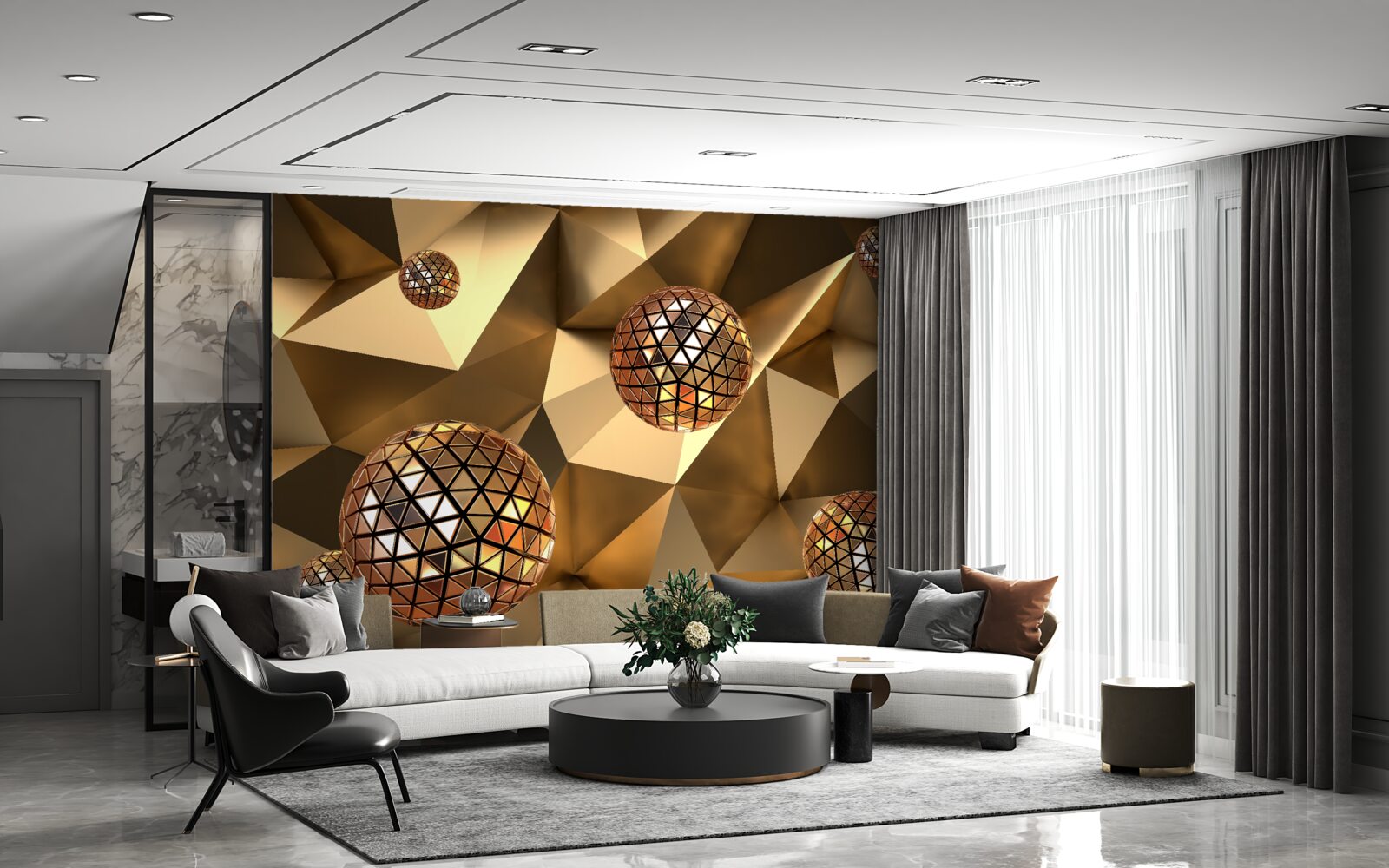 Fototapeta plávajúce 3D disko gule