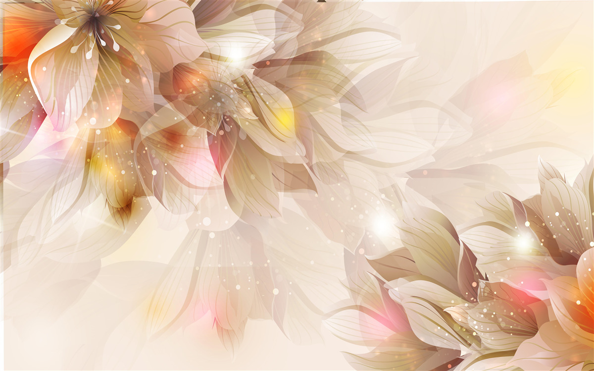 Fototapeta svetlé kvety s jemným svetlom