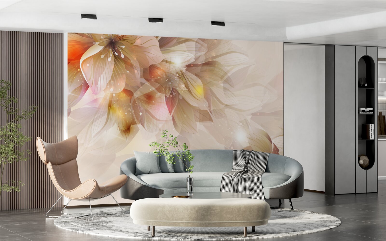 Fototapeta svetlé kvety s jemným svetlom