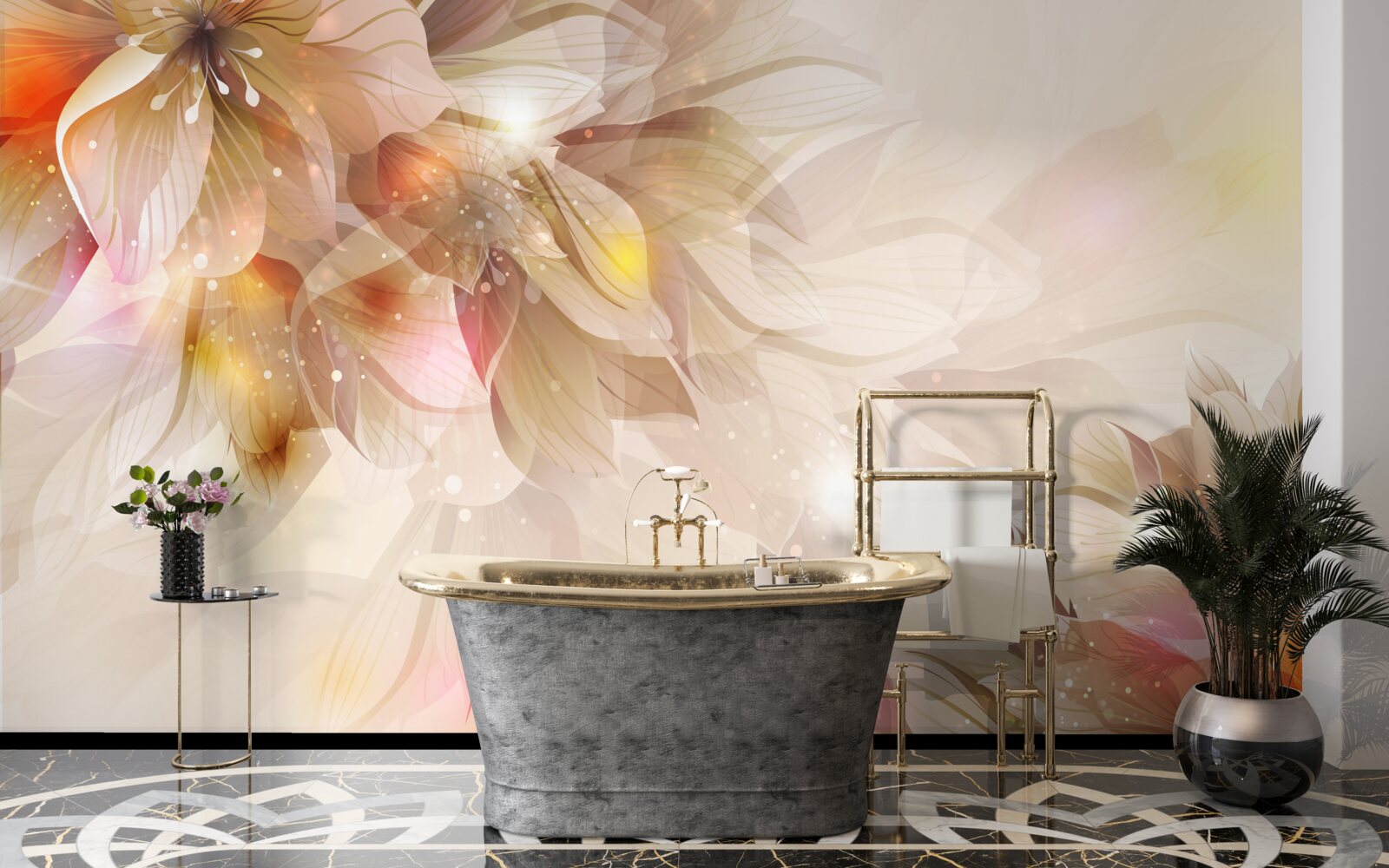 Fototapeta svetlé kvety s jemným svetlom