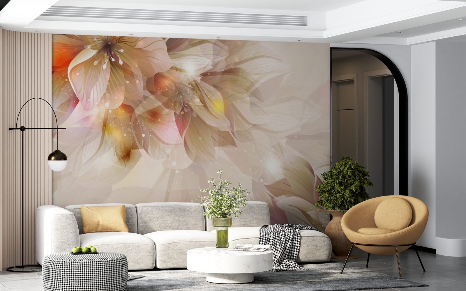 Fototapeta svetlé kvety s jemným svetlom