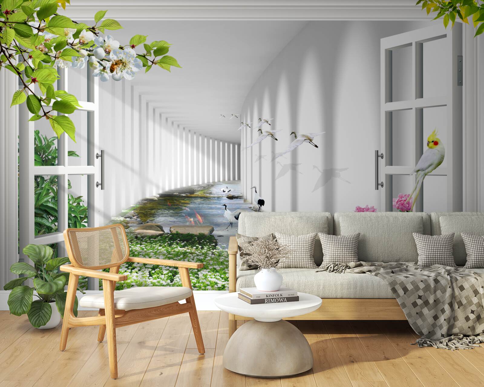 Fototapeta pohľad z okna na zelený tunel