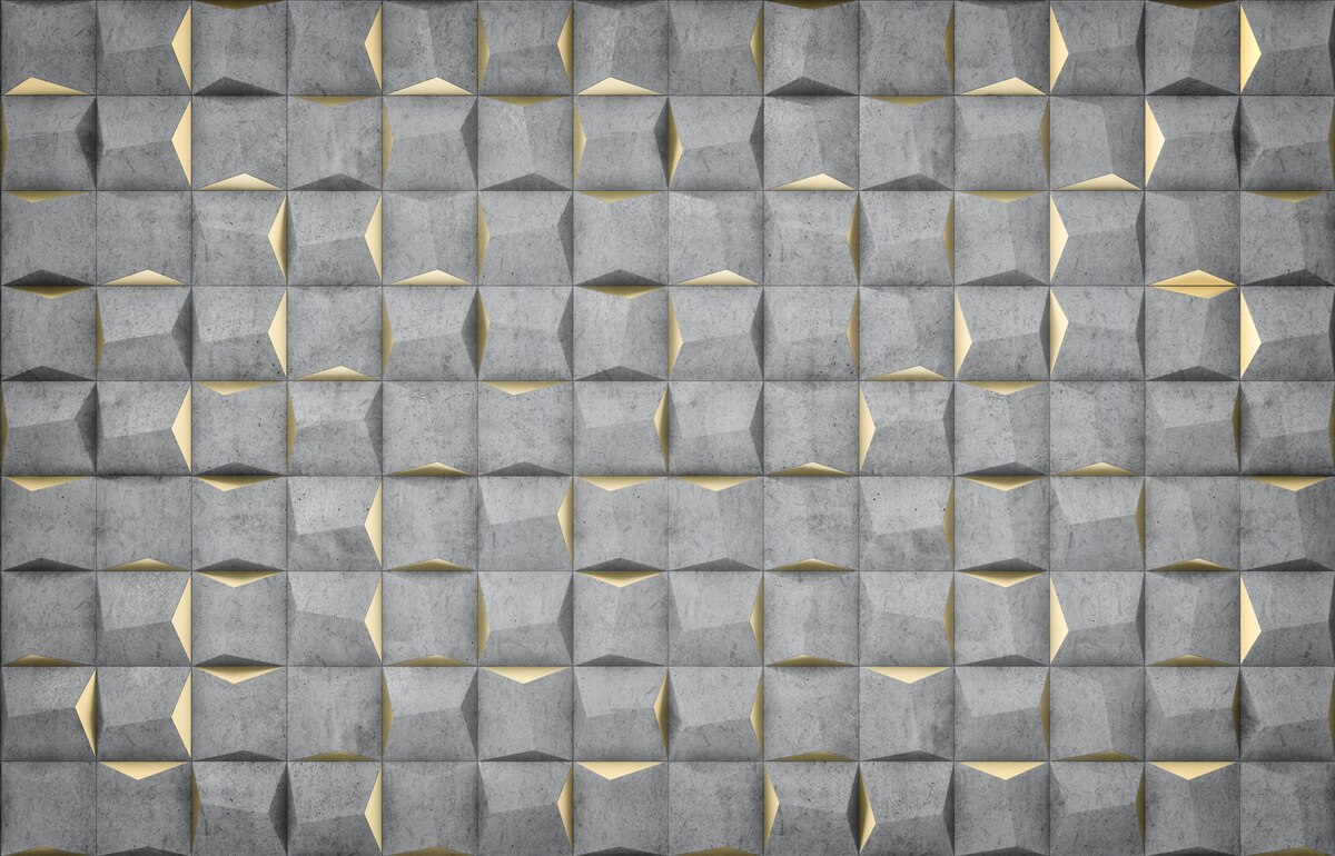 Fototapeta 3D obdĺžniky so zlatými prvkami