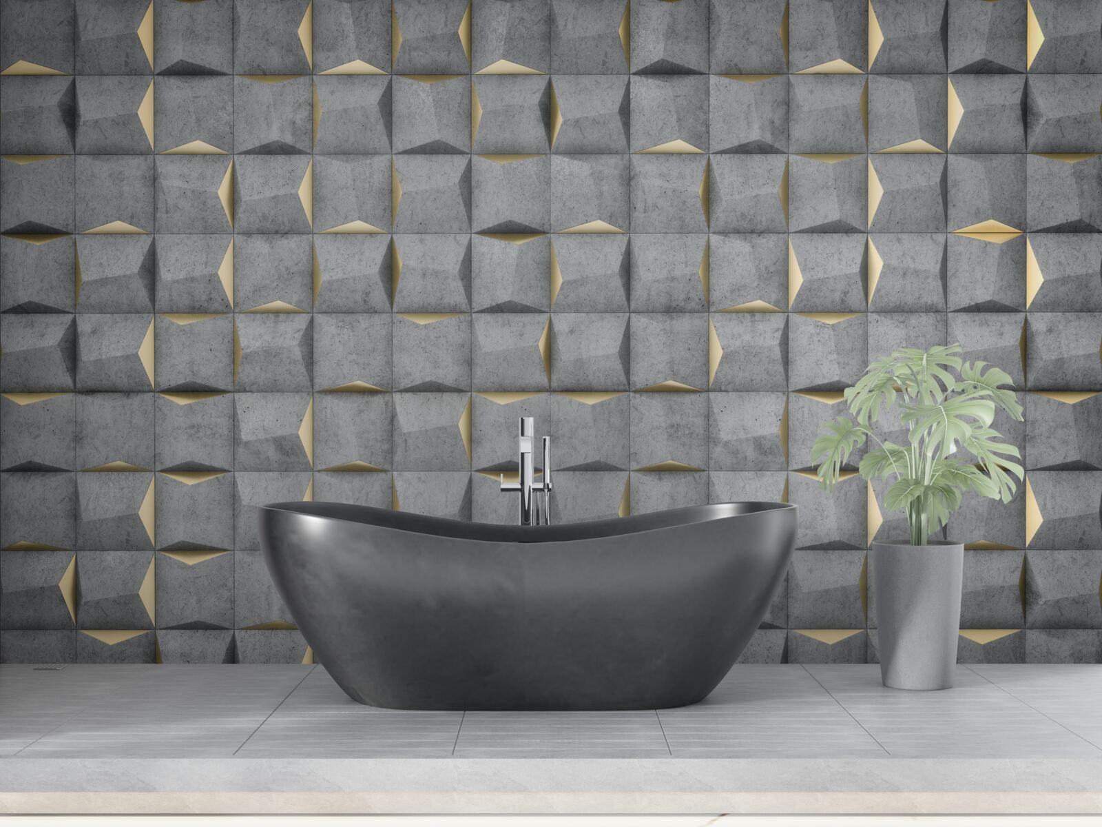 Fototapeta 3D obdĺžniky so zlatými prvkami