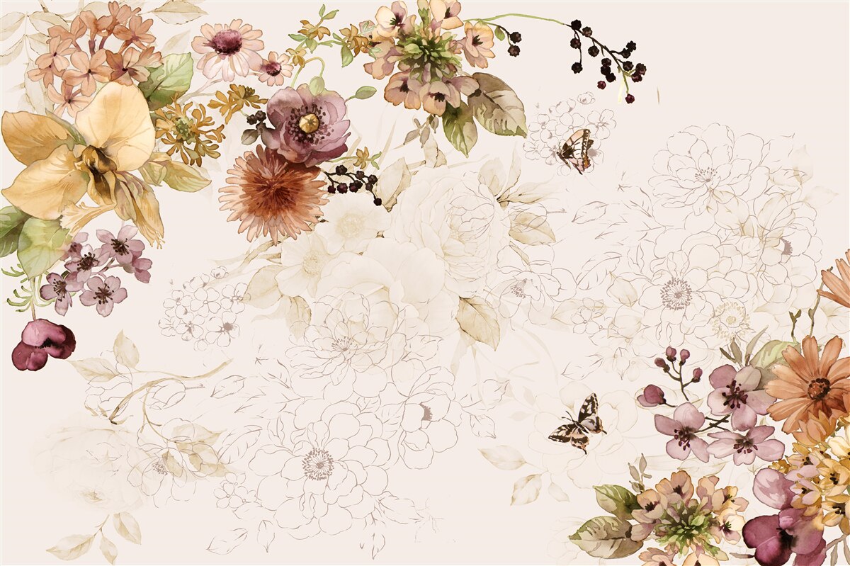 Fototapeta kvetinové aranžmány na jemnom pozadí