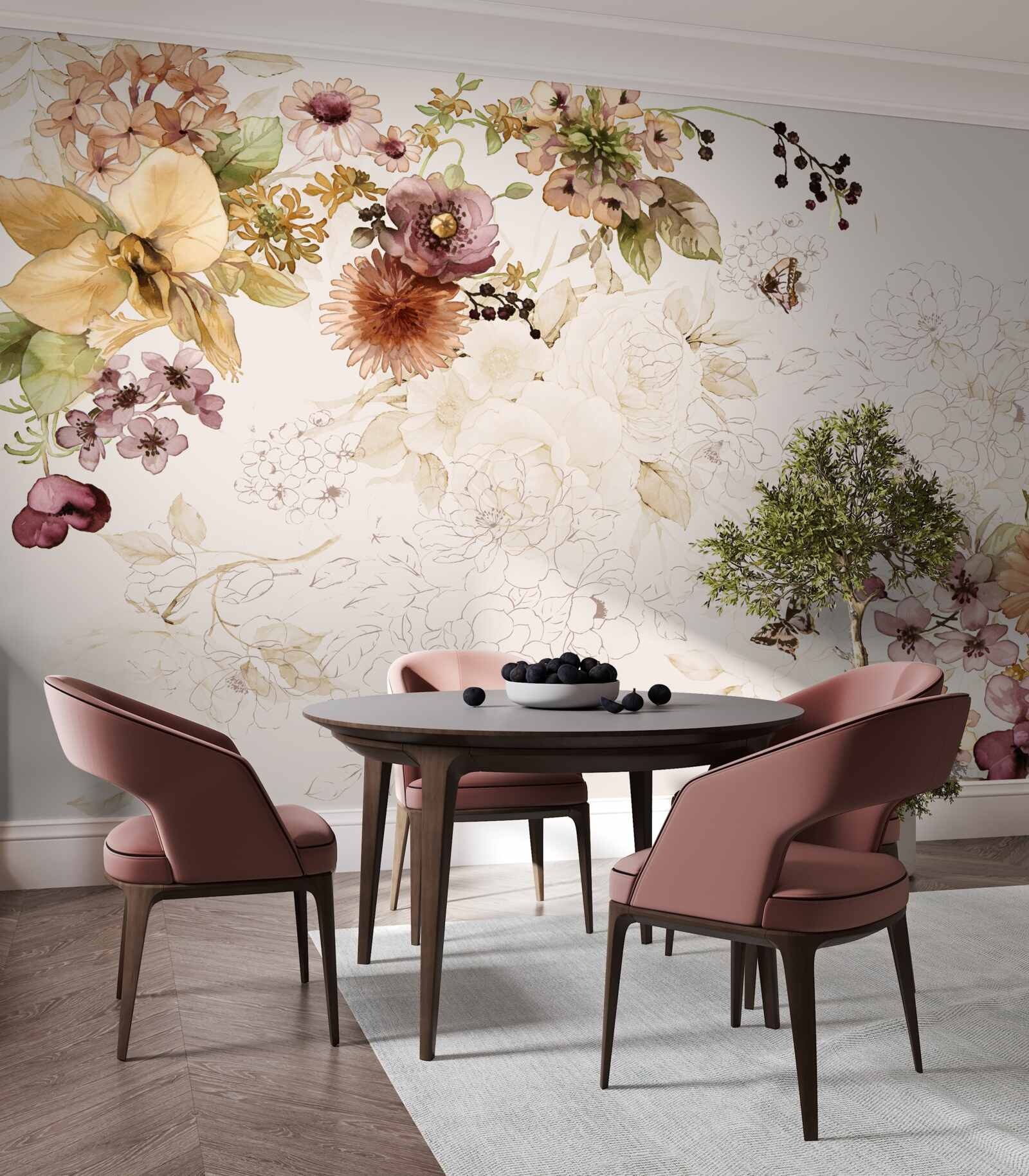 Fototapeta kvetinové aranžmány na jemnom pozadí