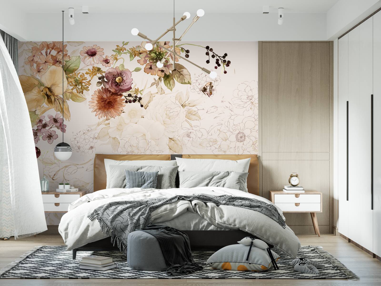 Fototapeta kvetinové aranžmány na jemnom pozadí