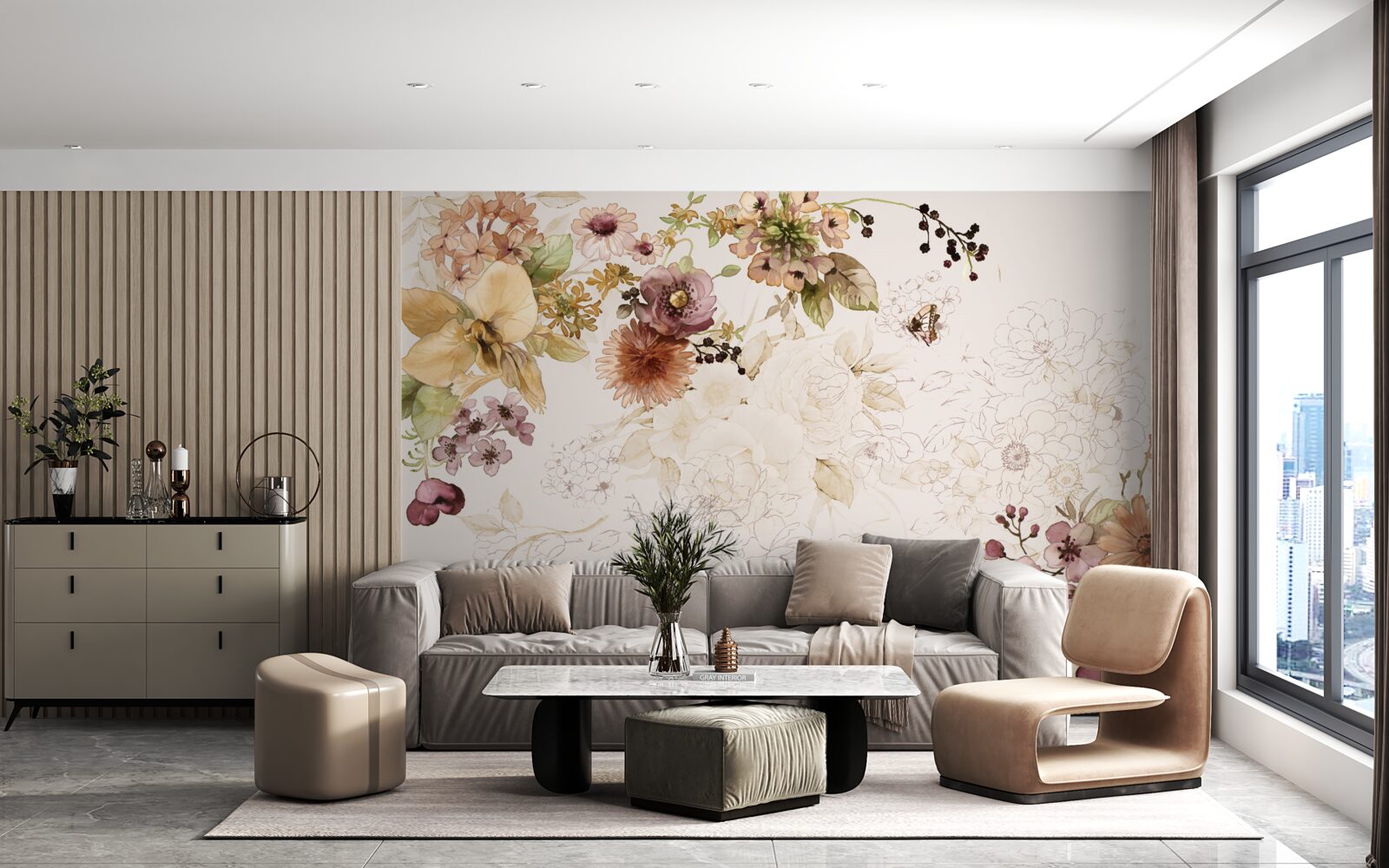 Fototapeta kvetinové aranžmány na jemnom pozadí