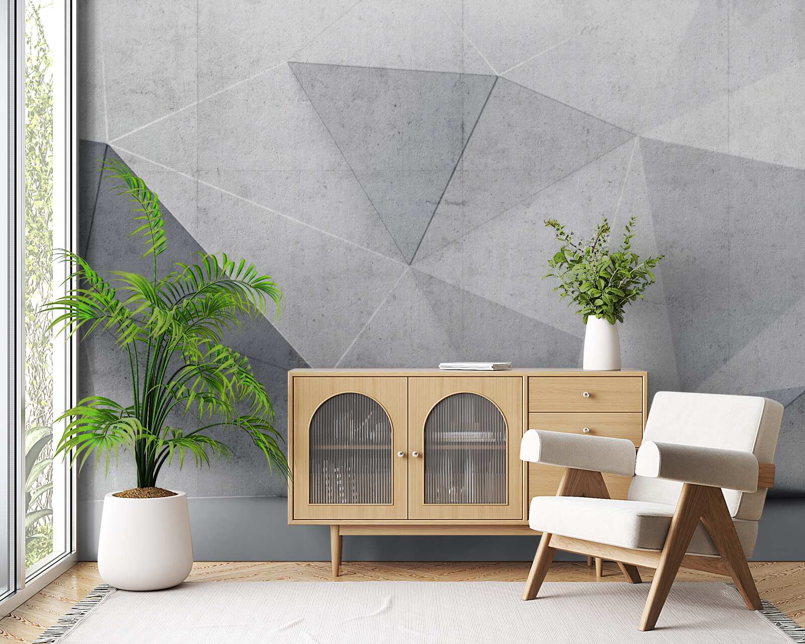 Fototapeta šedé trojuholníky v abstraktnom štýle