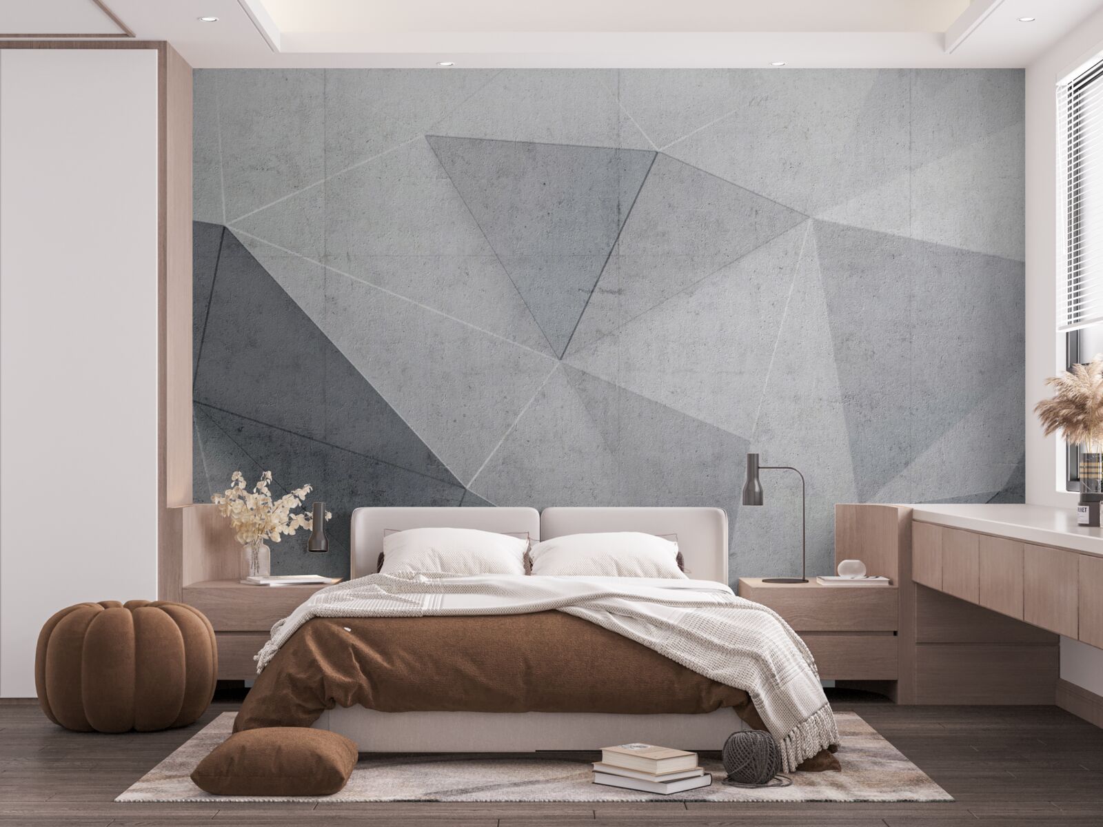 Fototapeta šedé trojuholníky v abstraktnom štýle