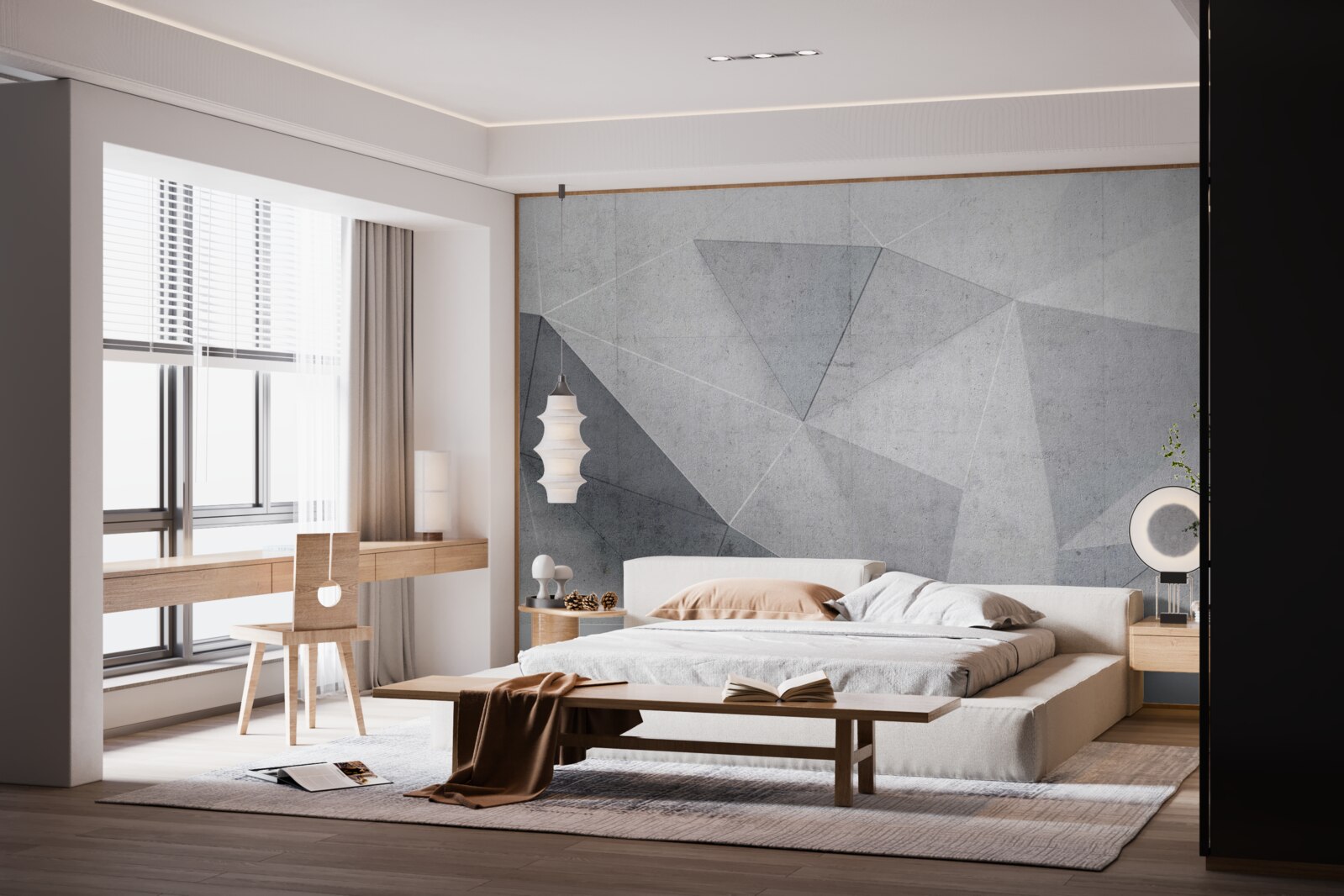 Fototapeta šedé trojuholníky v abstraktnom štýle